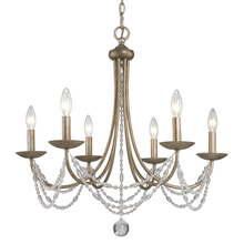 Golden 7644-6 GA - Mirabella 6 Light Chandelier in Golden Aura with metal candlesticks