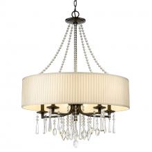 Golden 8981-5 BLK-BRI - Echelon 5 Light Chandelier in Matte Black with Bridal Veil Shade