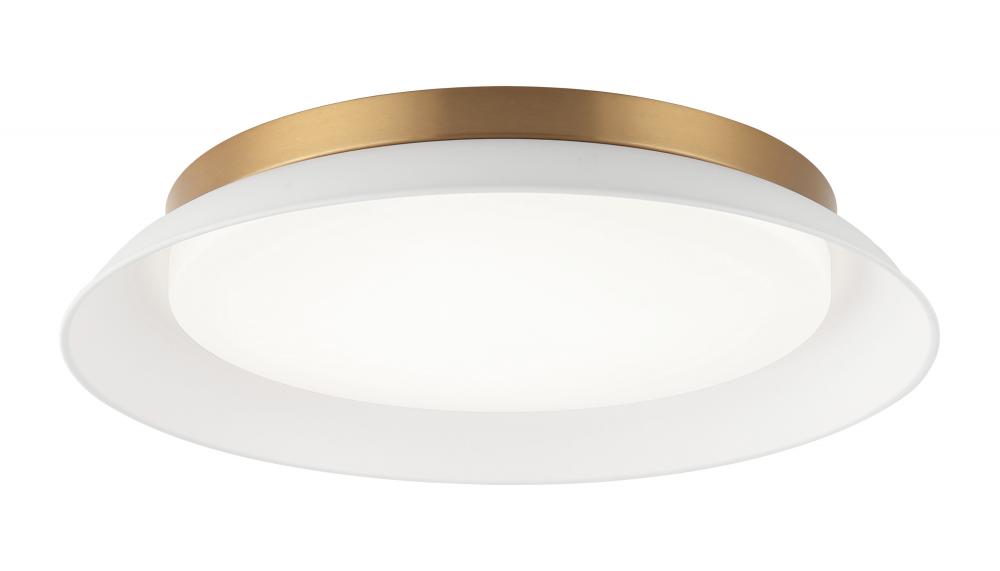 1 LT Ø18” &#34;FINLEY&#34; MATTE WHITE/ AGED GOLD CEILING MOUNT