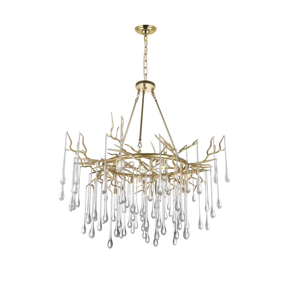 Anita 12 Light Chandelier With Gold Leaf Finish