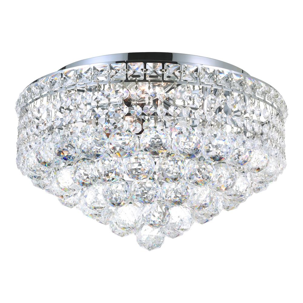 Luminous 5 Light Flush Mount With Chrome Finish