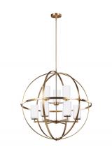 Generation Lighting 3124609EN3-848 - Alturas contemporary 9-light LED indoor dimmable ceiling chandelier pendant light in satin brass gol