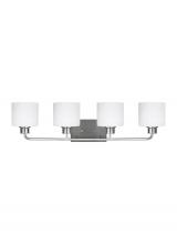 Generation Lighting 4428804EN3-962 - Canfield modern 4-light LED indoor dimmable bath vanity wall sconce in brushed nickel silver finish