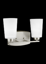 Generation Lighting 4428902EN3-962 - Franport transitional 2-light LED indoor dimmable bath vanity wall sconce in brushed nickel silver f