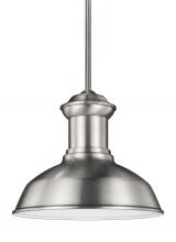 Generation Lighting 6247701-04 - Fredricksburg traditional 1-light outdoor exterior Dark Sky compliant ceiling hanging pendant in sat