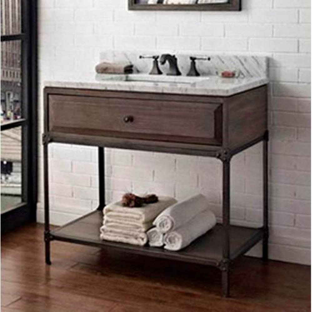 Toledo 36&apos;&apos; Open Shelf Vanity In Driftwood Gray