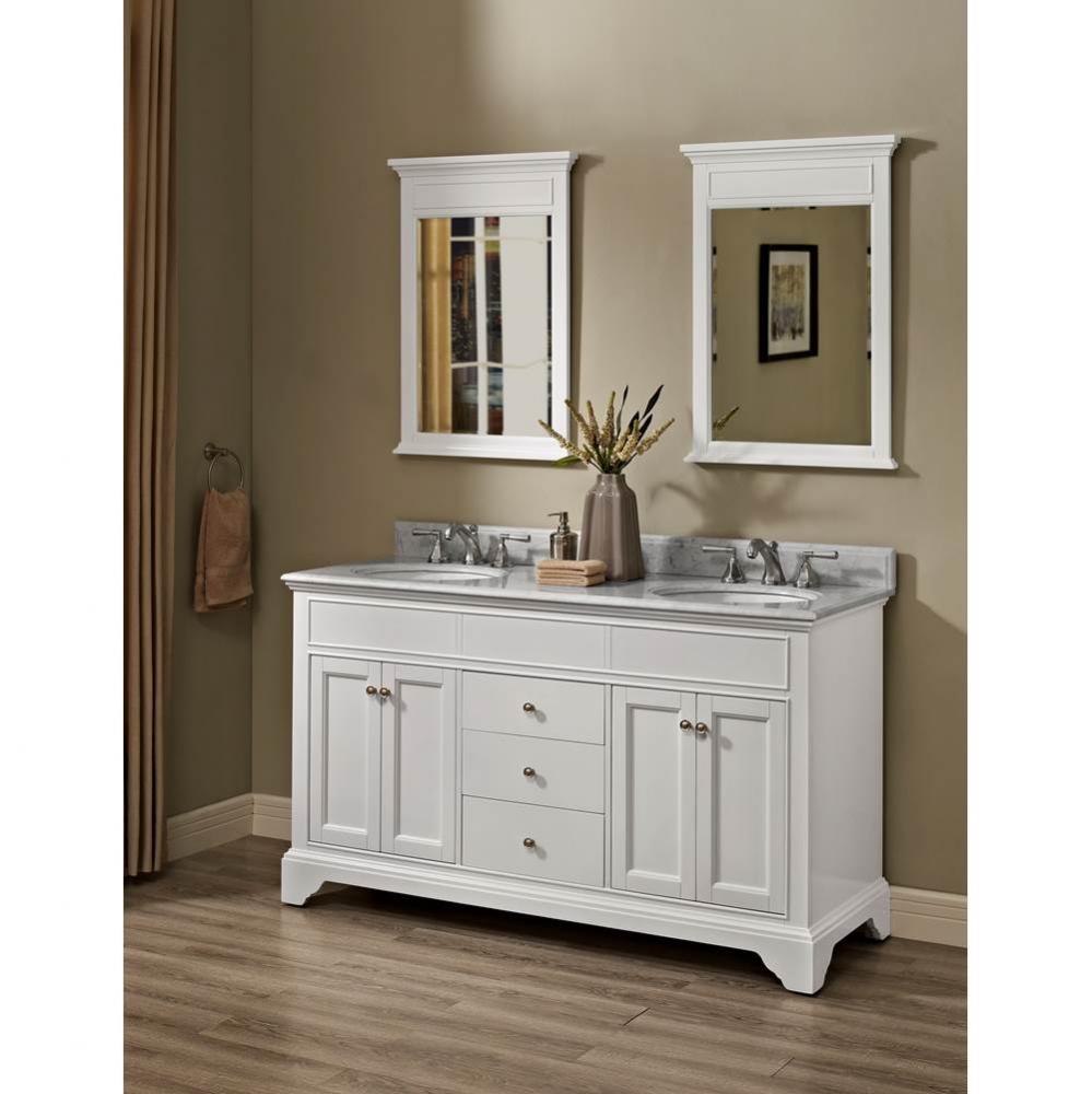 Framingham 60&apos;&apos; Double Bowl Vanity - Polar White