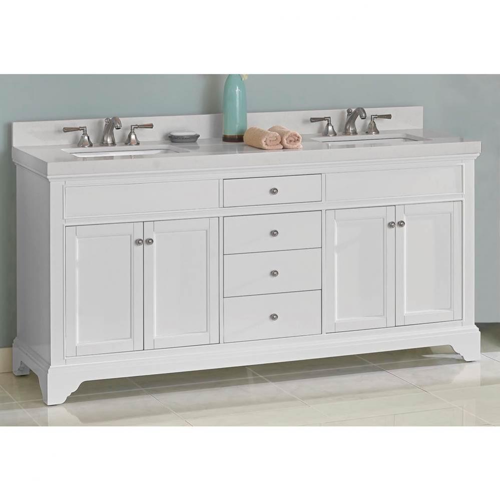 Framingham 72&apos;&apos; Double Bowl Vanity - Polar White