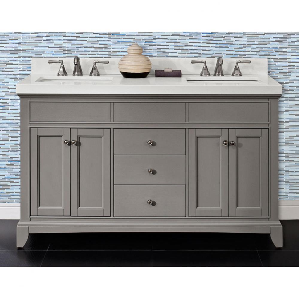 Smithfield 60&apos;&apos; Double Bowl Vanity In Medium Gray
