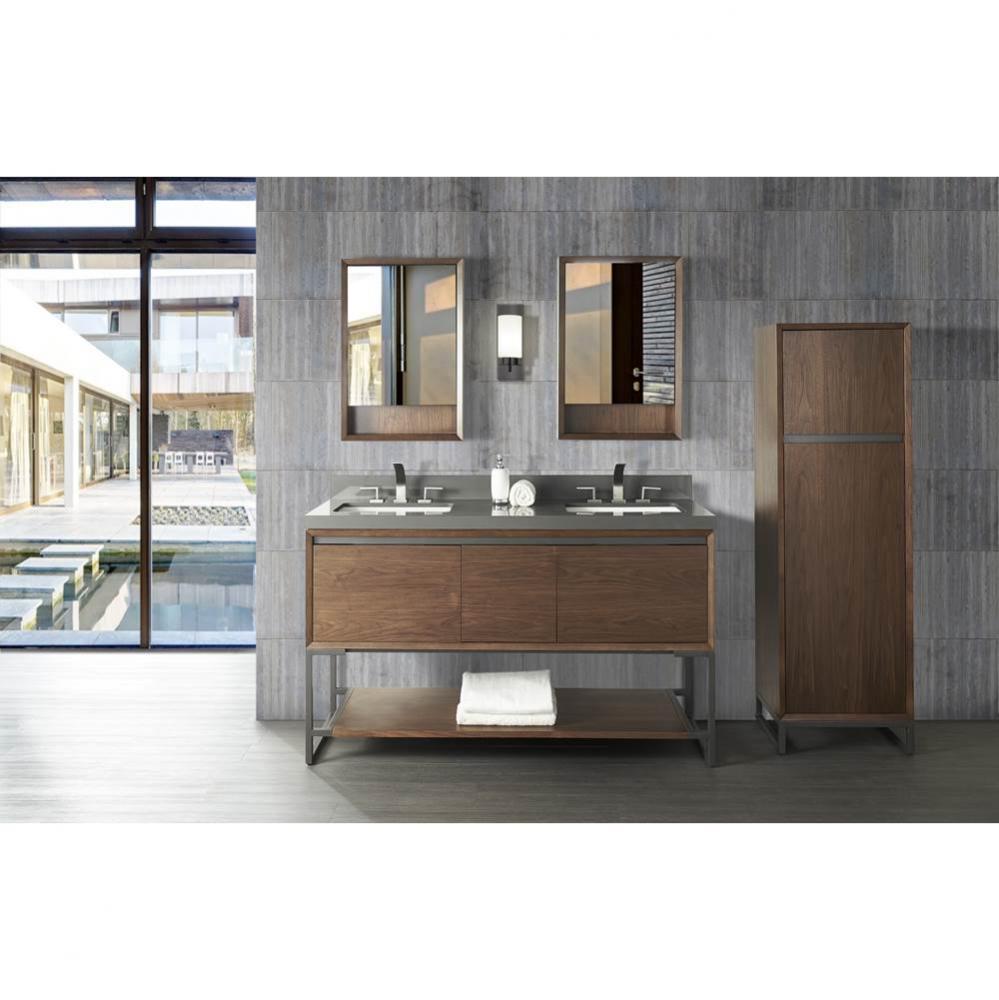 M4 60&apos;&apos; Double Vanity - Natural Walnut