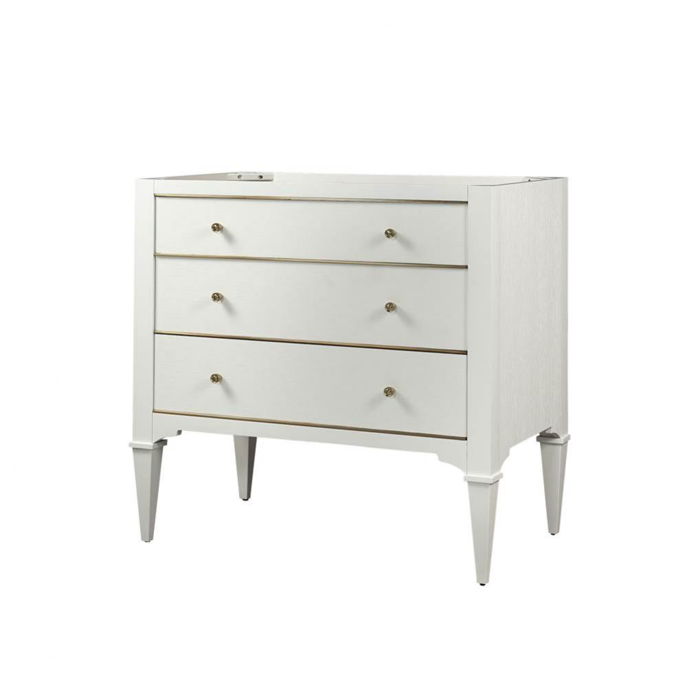 Charlottesville w/Brass 36&apos;&apos; Vanity - Polar White