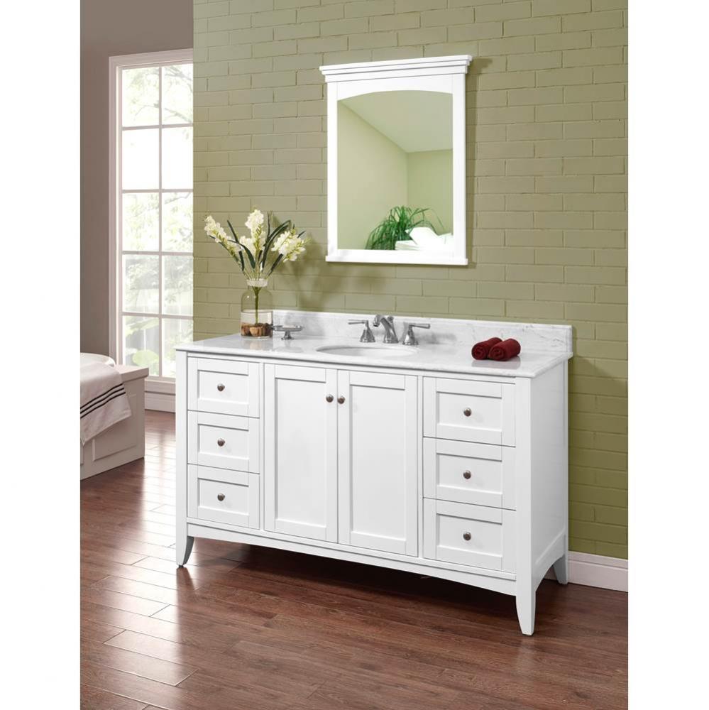 Shaker Americana 60&apos;&apos; Single Bowl Vanity - Polar White