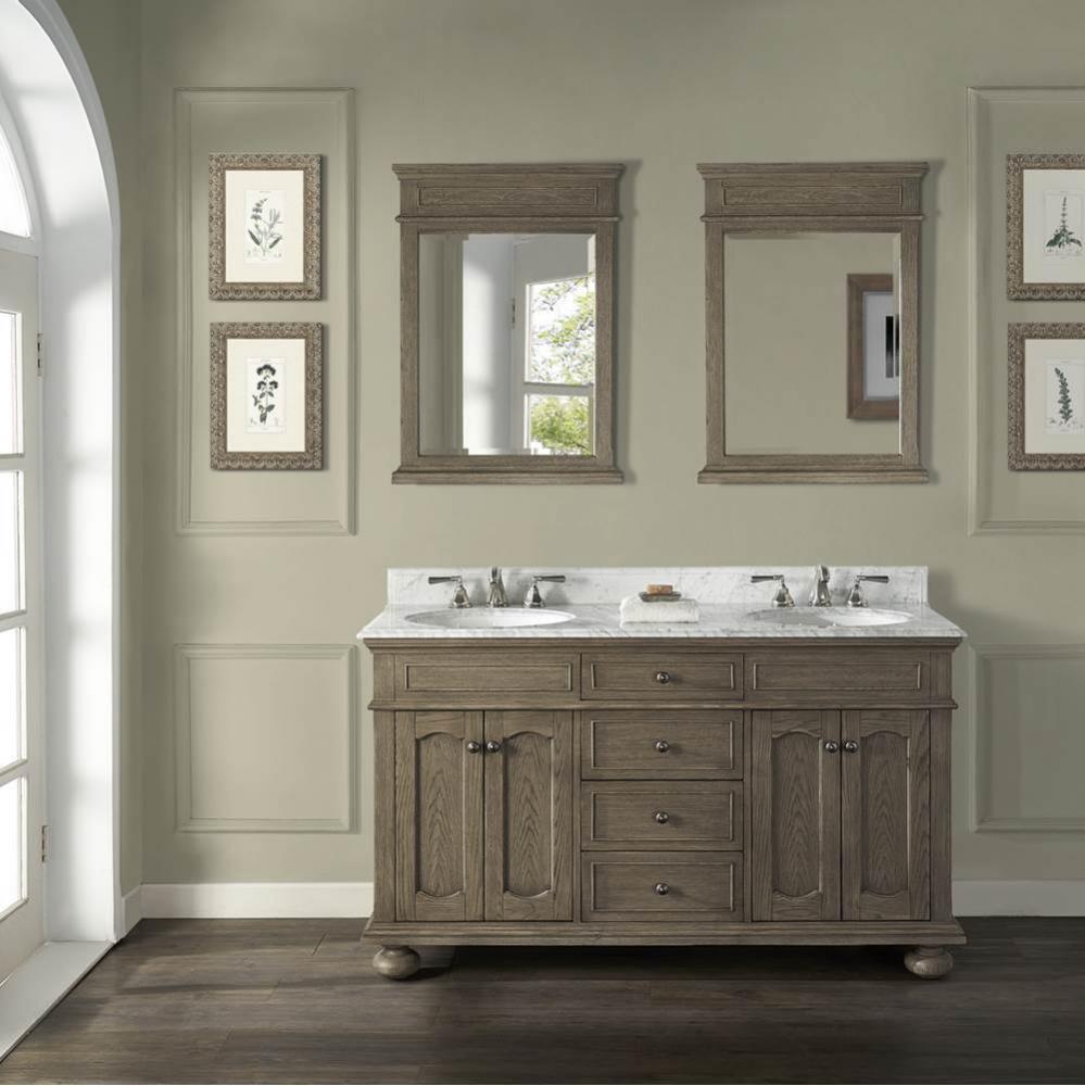 Oakhurst 60&apos;&apos; Double Bowl Vanity In Antique Grey