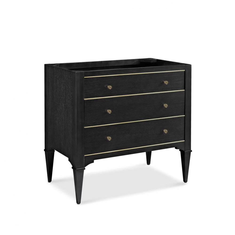 Charlottesville w/Brass 36&apos;&apos; Vanity - Vintage Black