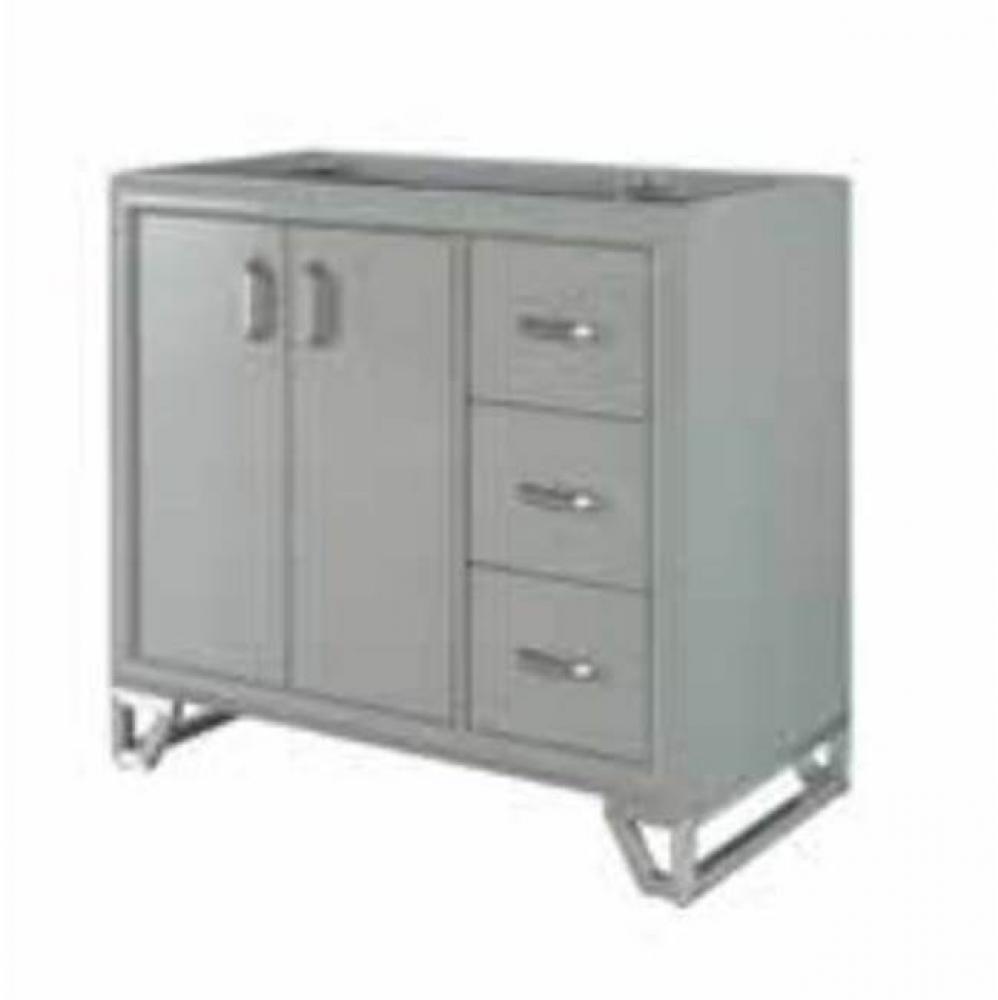 Revival 36&apos;&apos; Vanity Drawer-right In Glossy Med Gray