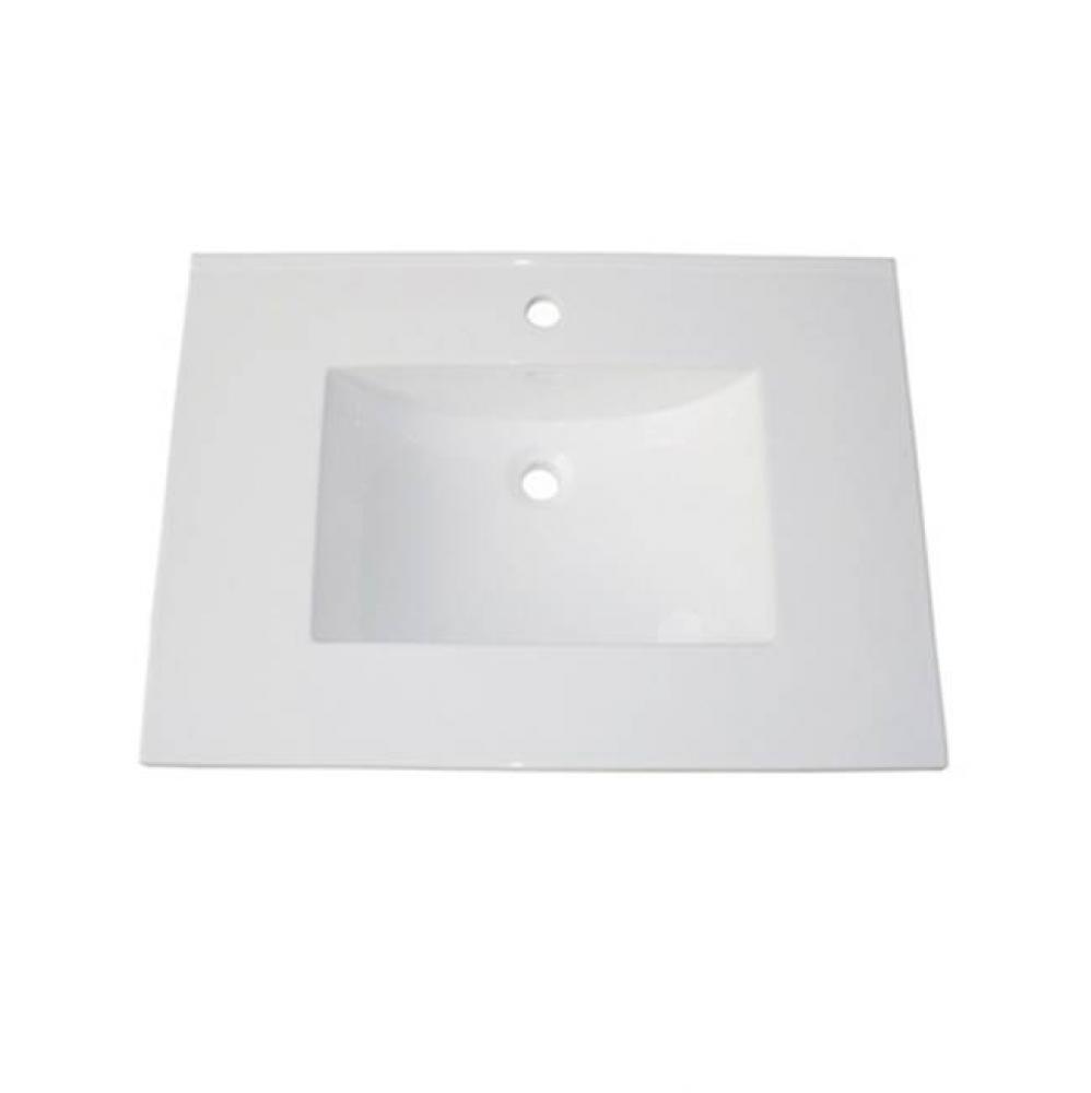 (11/16&apos;&apos;) 31&apos;&apos; White Ceramic Top - single hole