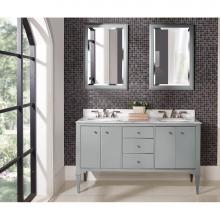 Fairmont Designs 1510-V6021DA - Charlottesville w/Nickel 60'' Double Bowl Vanity - Door - Light Gray