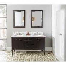 Fairmont Designs 1511-V6021DA - Charlottesville w/Nickel 60'' Double Bowl Vanity - Door - Vintage Black