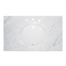 Fairmont Designs T-4322WC - 2cm (3/4'') 43'' White Carrera (WC) Marble Top - 8'' widespread