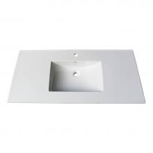 Fairmont Designs TC-4922W1 - (11/16'') 49'' White Ceramic Top - single hole