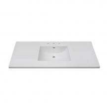 Fairmont Designs TC3-4922W8 - 3cm (1-1/4'') 49'' White Ceramic Top - 8'' widespread