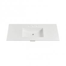 Fairmont Designs TS1-S4922MW8 - 1.5cm (5/8'') 49'' Matte White (MW) fdSTONE™ Top - 8'' spread