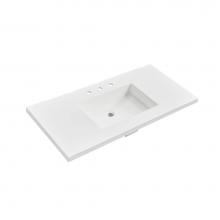 Fairmont Designs TS4-S4322MW8 - 4cm (1½'') 43'' Matte White (MW) fdSTONE™ Top - 8'' spread