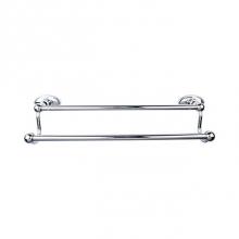 Top Knobs ED11PCC - Edwardian Bath Towel Bar 30 In. Double - Oval Backplate Polished Chrome