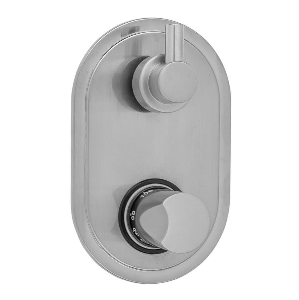 Oval Plate with Thumb Thermostatic Valve with Short Peg Built-in 2-Way Or 3-Way Diverter/Volume Co