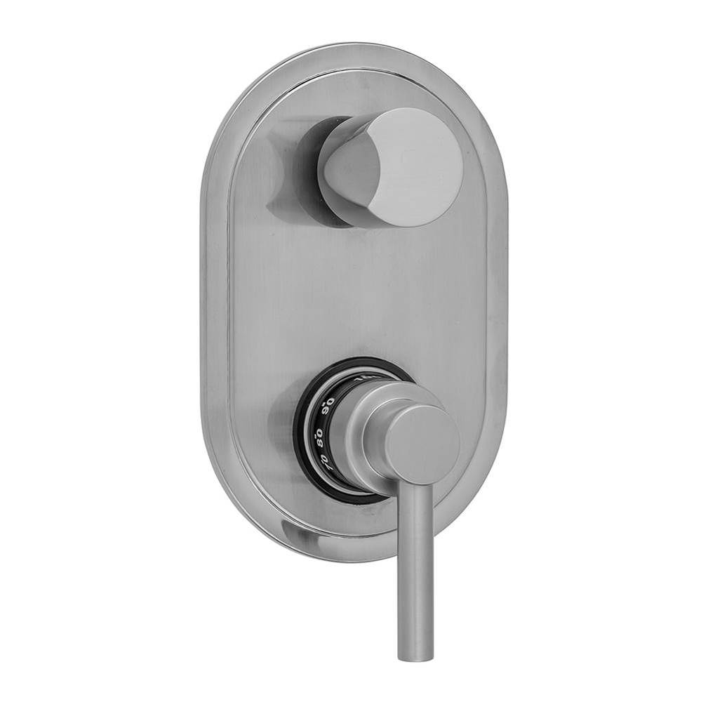 Oval Plate with Low Lever Thermostatic Valve with Thumb Built-in 2-Way Or 3-Way Diverter/Volume Co