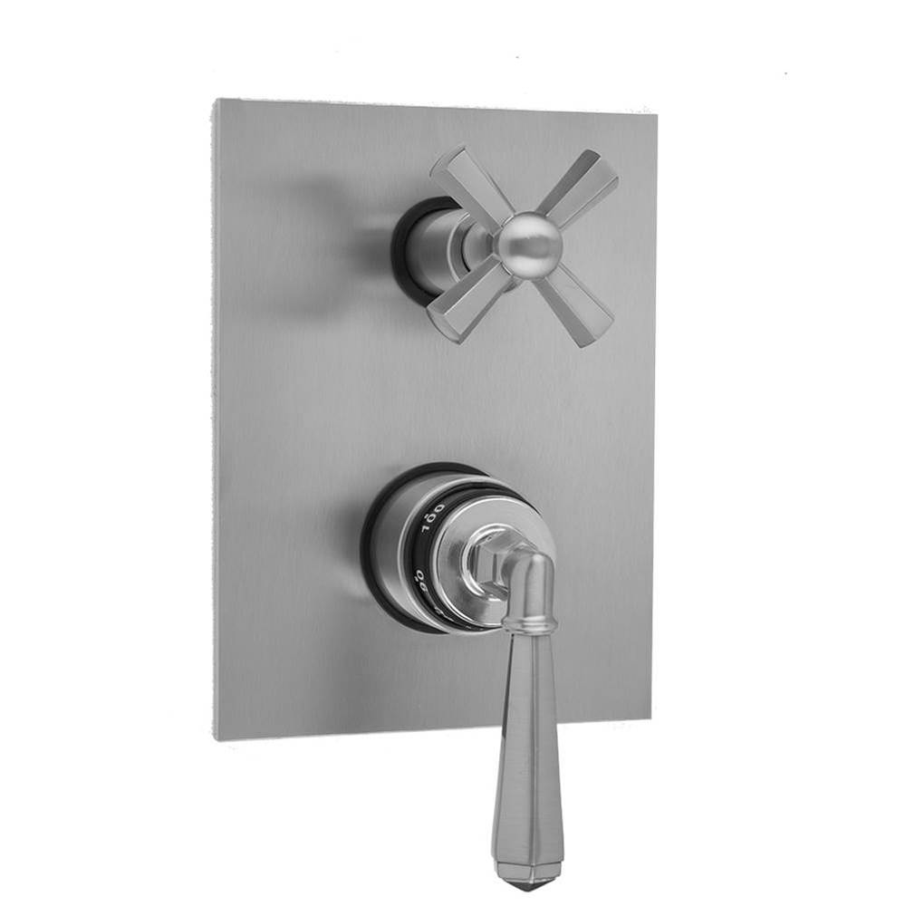 Rectangle Plate with Hex Lever Thermostatic Valve with Hex Cross Built-in 2-Way Or 3-Way Diverter/