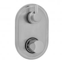 Jaclo T8539-TRIM-PLM - Oval Plate with Thumb Thermostatic Valve with Short Peg Built-in 2-Way Or 3-Way Diverter/Volume Co