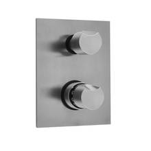 Jaclo T7537-TRIM-PLM - Rectangle Plate with Thumb Thermostatic Valve with Thumb Built-in 2-Way Or 3-Way Diverter/Volume C