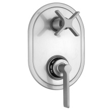Jaclo T8561-TRIM-PCH - Oval Plate with Lila Lever Thermostatic Valve with Lila Cross Built-in 2-Way Or 3-Way Diverter/Vol