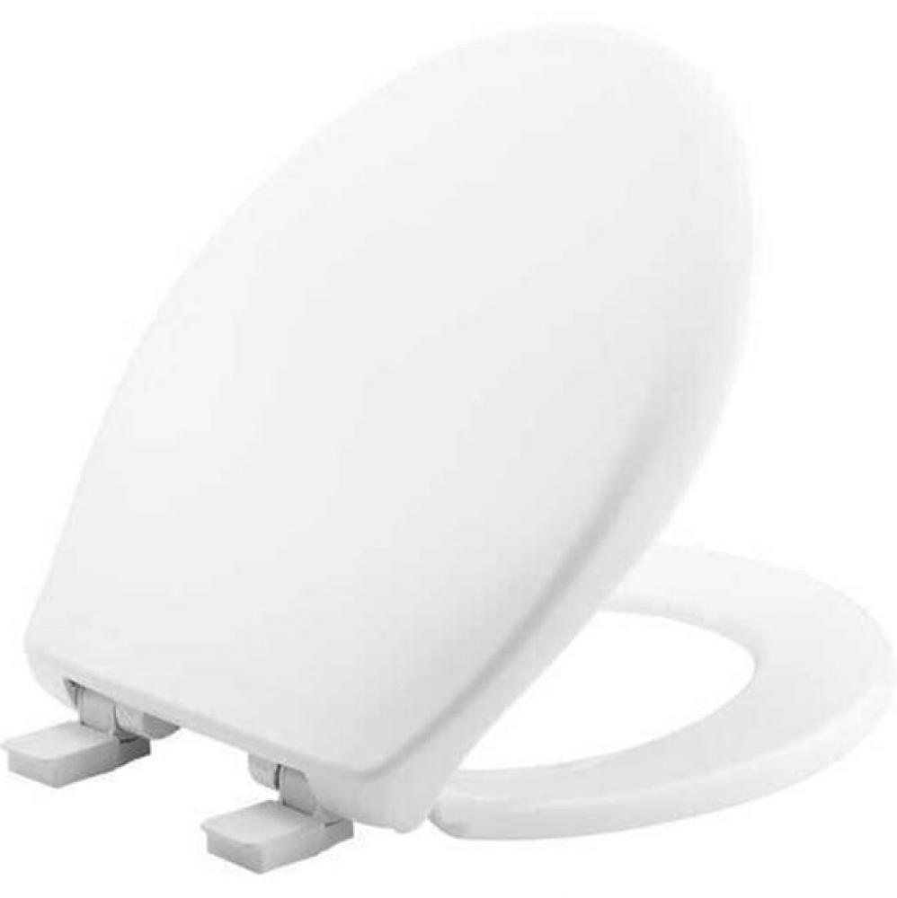 Round Plastic Toilet Seat Biscuit Never Loosens Removes for Cleaning Slow-Close Adjustable with Ex