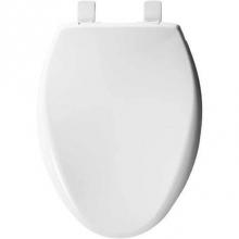 Bemis 7B1200E4B 390 - Elongated Plastic Toilet Seat Cotton White Never Loosens Removes for Cleaning Slow-Close Adjustabl