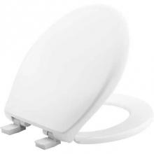 Bemis 7B200E4B 346 - Round Plastic Toilet Seat Biscuit Never Loosens Removes for Cleaning Slow-Close Adjustable with Ex