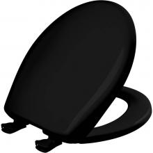 Bemis 200SLOWT 047 - Round Plastic Toilet Seat with WhisperClose with EasyClean & Change Hinge and STA-TITE in Blac