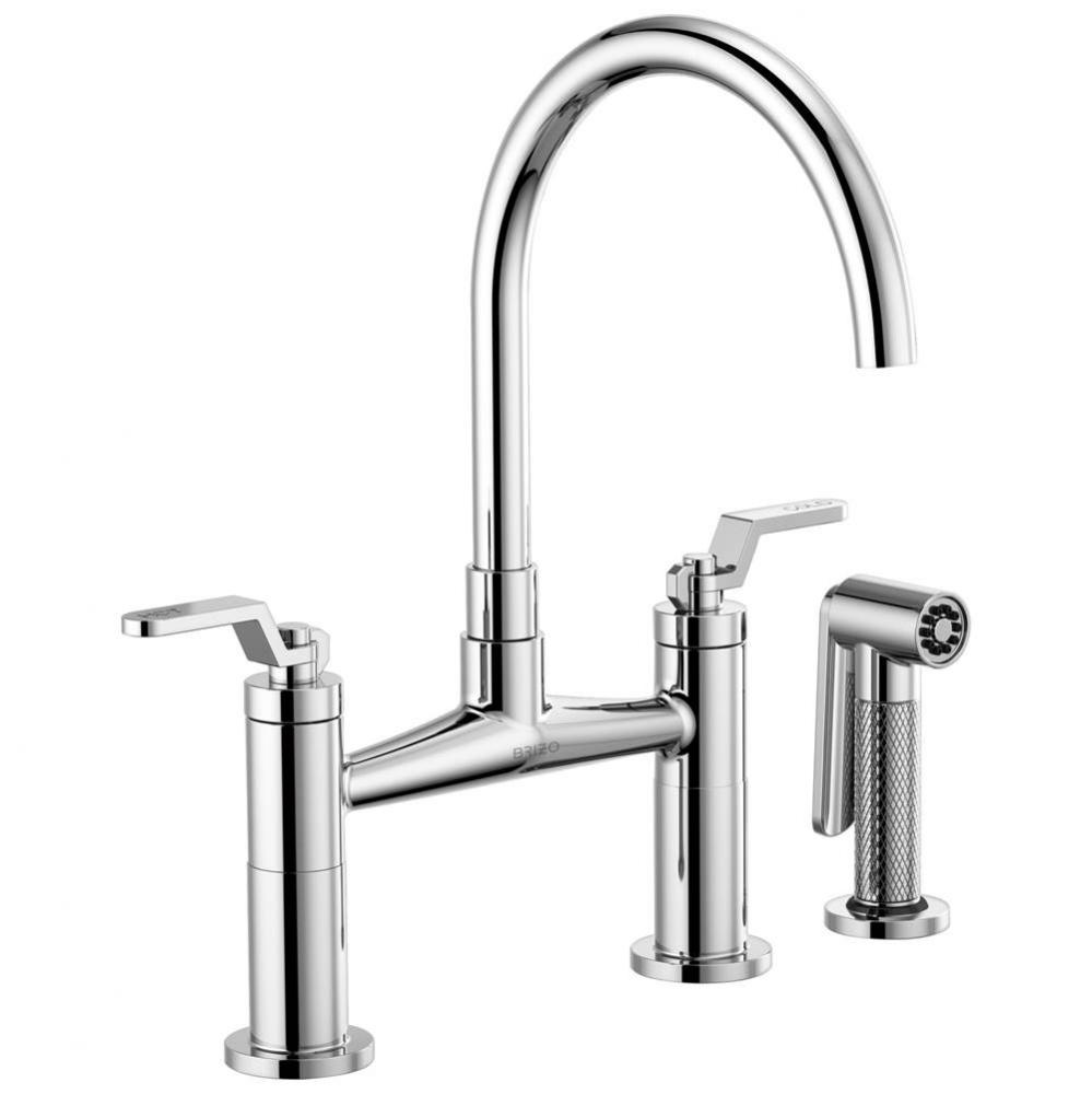 Litze&#xae; Bridge Faucet with Arc Spout and Industrial Handle