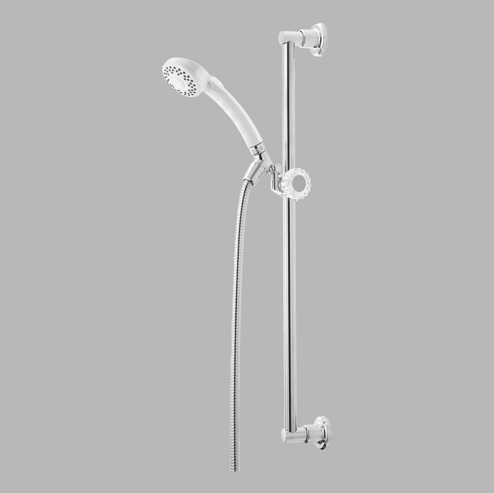 Universal Showering Components: Fundamentals? Single-Setting Slide Bar Hand Shower