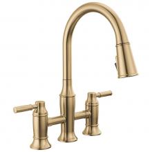 Delta Faucet 2384L-CZ-PR-DST - Renaldi™ Two Handle Pull-Down Bridge Kitchen Faucet