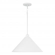 Capital 351311WE - 1-Light Metal Cone Pendant in White