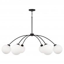 Capital 457161BI-557 - 6-Light Chandelier in Matte Black with Soft White Glass Globes