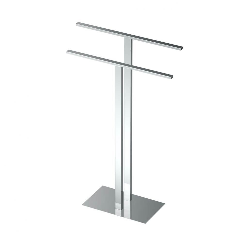 Modern Floor 2 Level Twl Hldr, Chrome