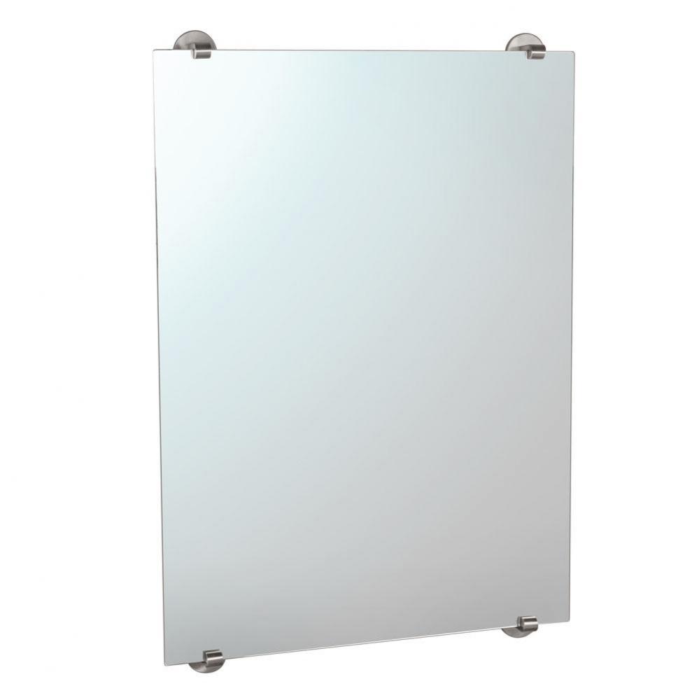 Zone Minimalist 32&apos;&apos; H Frameless Rectangle Mirror, Satin Nickel