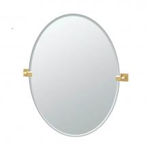 Gatco 4069LG - Elevate 32''H Frameless Oval Mirror Brushed Brass