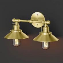 Gatco 1723 - Modern Frmhs Metal Dbl Sconce Brsh Brass