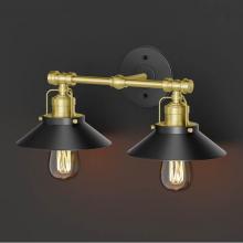 Gatco 1724 - Modern Frmhs Metal Dbl Sconce MX/Brass