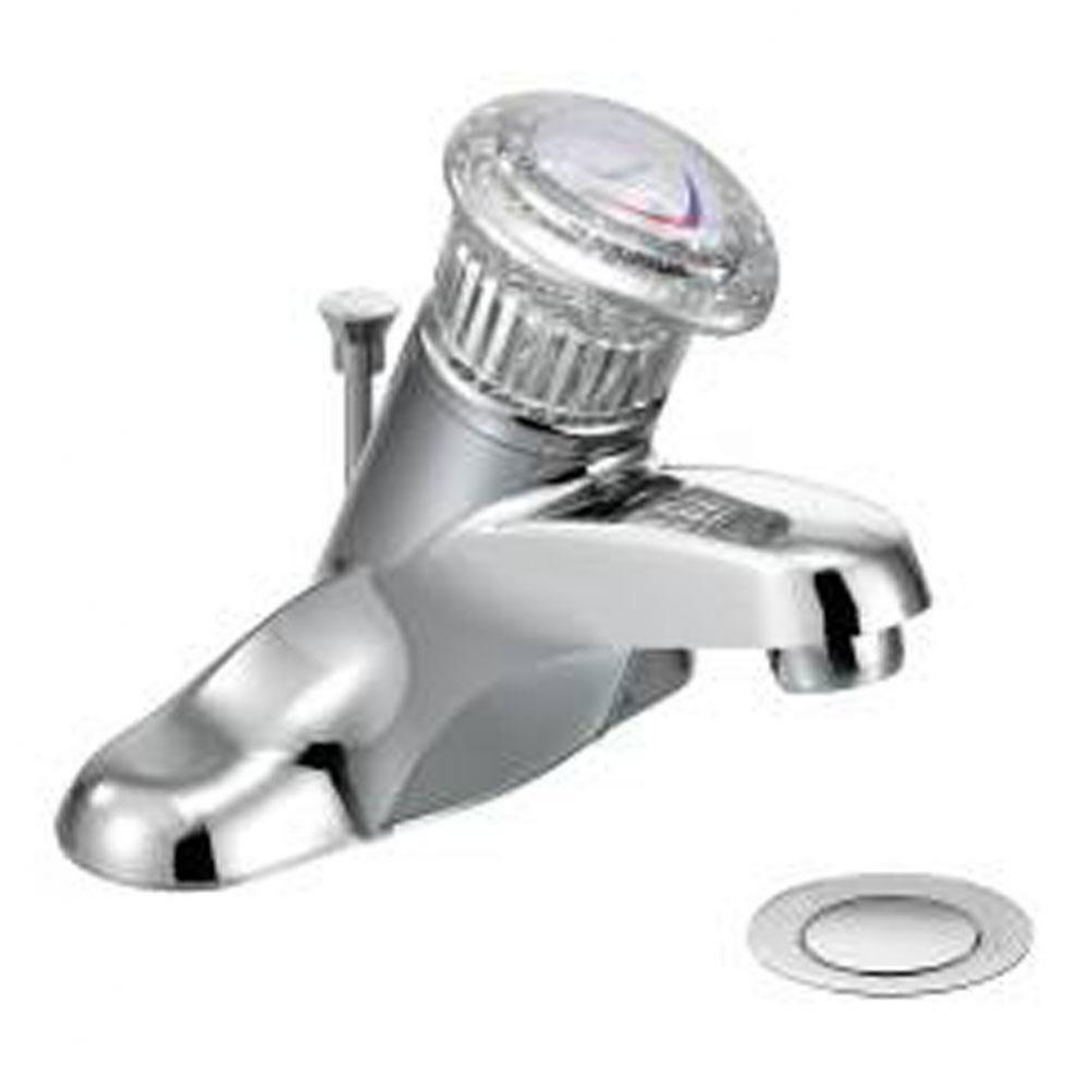 Chrome one-handle bathroom faucet