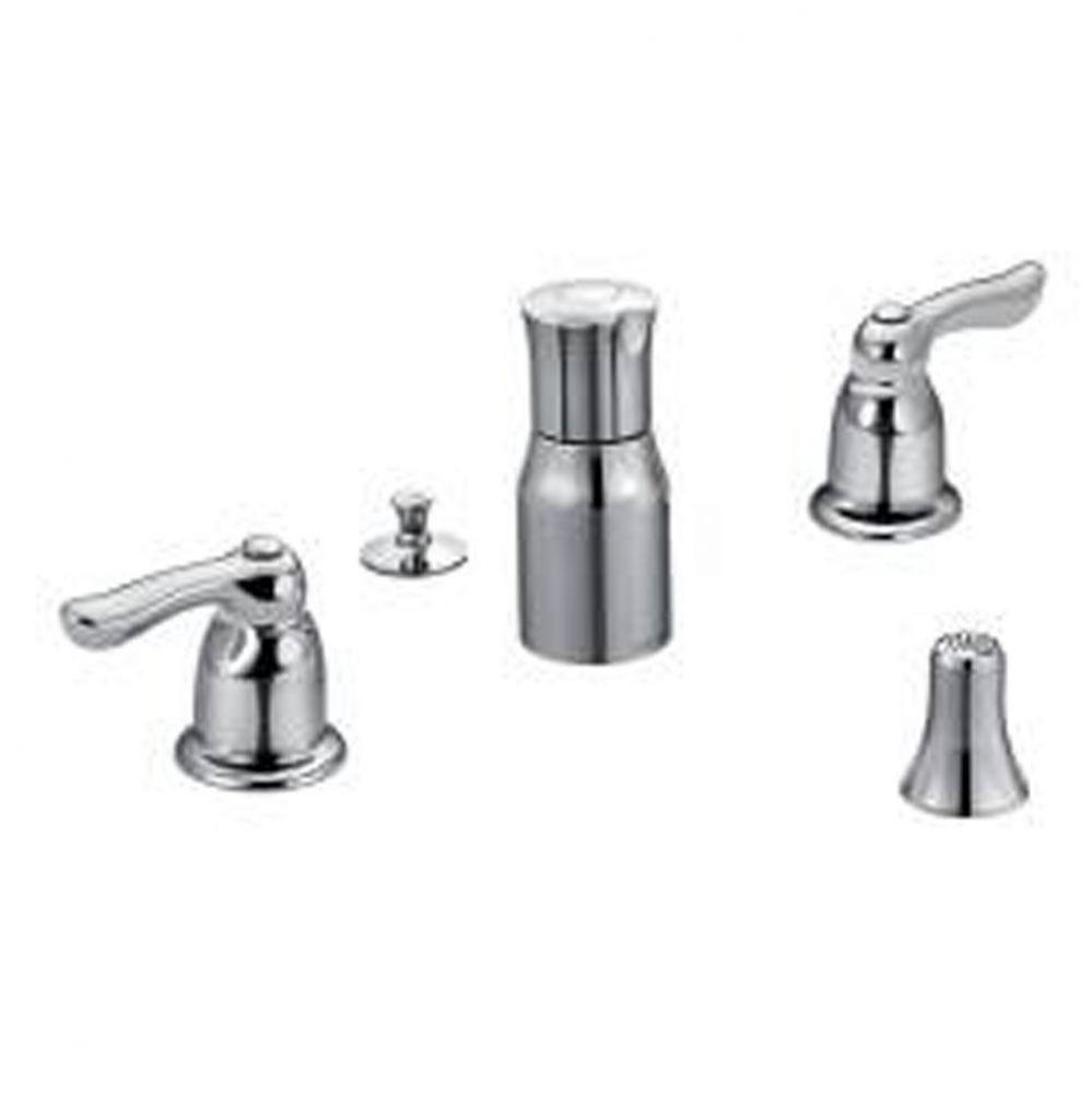 Chrome two-handle bidet faucet